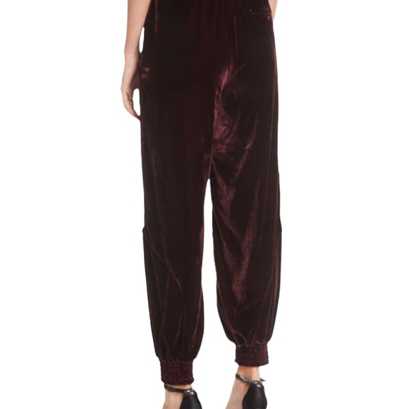 NWT 7 For All Mankind Velvet Jogger Track Pants Maroon - Picture 2 of 5